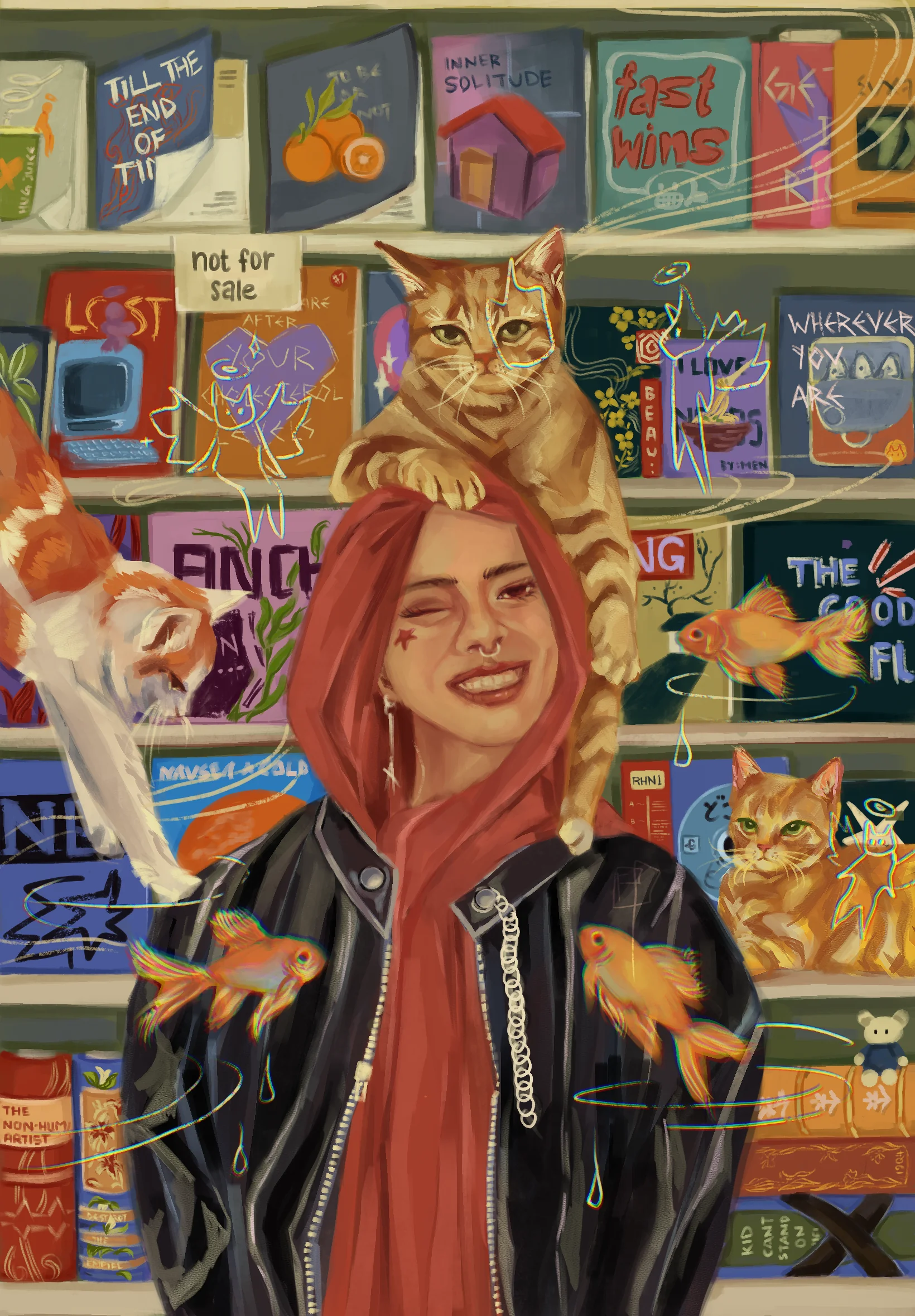 Artwork titled "At Da Bookstore".