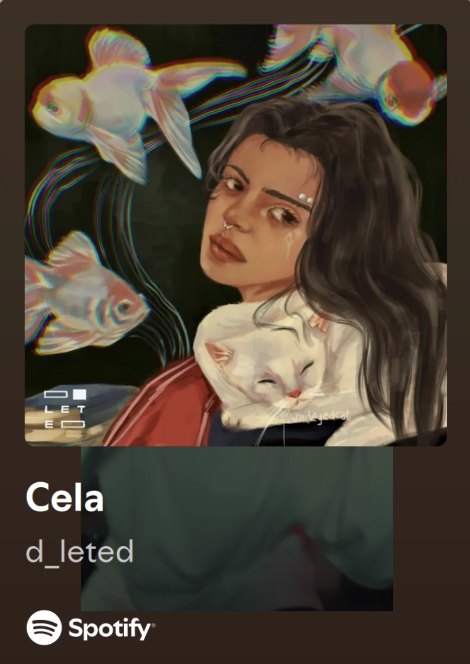 d_leted band collaboration artwork presented in a Spotify-style vertical layout.